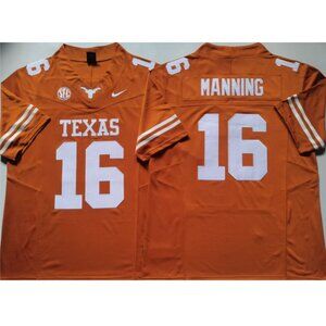 Mens Youths Womens 16 Arch Manning Stitched 16 Orange Jersey
